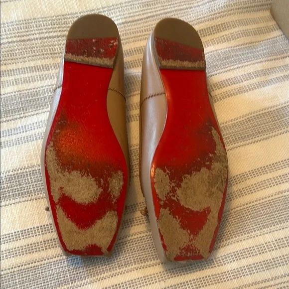Christian Louboutin Women's Tan Leather Ballet Flats - Picture 2 of 8
